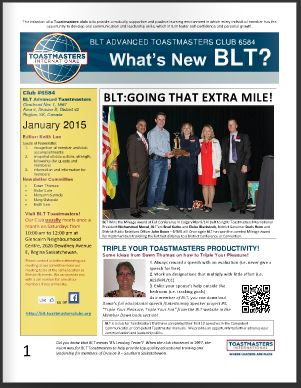 BLT Newsletter 2015-01 January issue